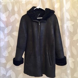 Black Overland shearling coat